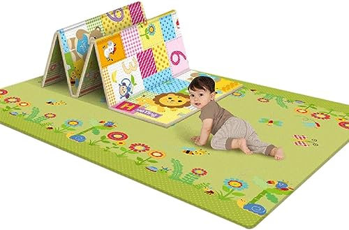 Jbsceen Spielteppich für Kinder, XXXL, Spielmatte, faltbar, Bodenmatte, Babyteppich aus LDPE, doppelseitig, wasserdicht, Löwe,180x100x1cm