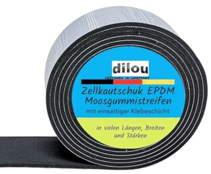 1000mm x 100mm x 5mm Zellkautschuk Moosgummi, einseitig selbstklebend EPDM