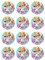 Digital-on 12 Muffinaufleger ca. 6 cm zum selbst ausschneiden, Cupcakes Muffins Bild Geburtstag Motiv: Winx Feen Elfen, Fondant, bunt, Multicolored, 1 Stück, Tortenaufleger, Geburtstag, Party