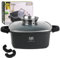 KARL HAUSMANN Faitout Induction - 2.3L – Ø 20 cm - Cocotte Fonte d'Aluminium - Marmite Couvercle en Verre - Casserole Tous Feux dont Induction - Revêtement Antiadhésif - Sans PFOA