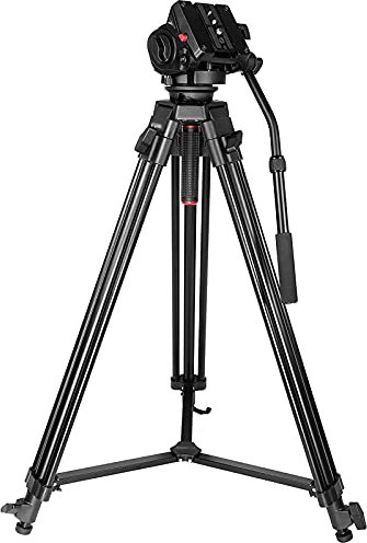 JTRHD Video Camera Tripod Camera Tripod Photographic Camera Equipment Tripod PTZ Equipment Set for Photography Video Shooting (Color : Black, Size : 193cm)