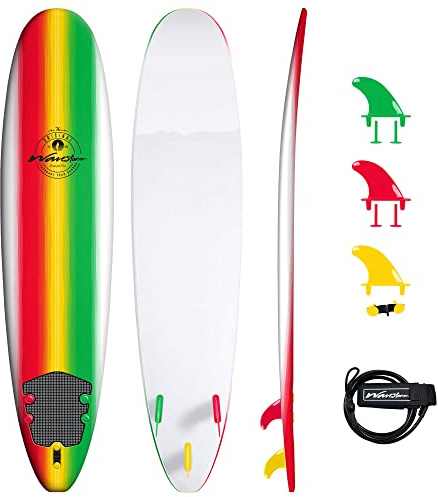 WAVESTORM Classic Surfbrett mit weicher Oberseite, Schaumstoff, 2,4 m (Rasta)