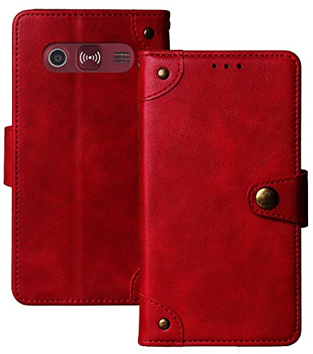 Retro Flip Rot Echt Leder Tasche Hülle Für Doro Primo 366 2.3 inch Lederhülle Handyhülle Schutz Handytasche Handy Etui Brieftasche Cover Case Abdeckung