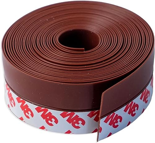 Dpm Tapes - Burlete de puerta con adhesivo Premium, longitud 5 metros, puerta blindada de entrada, aislante térmico, puertas y ventanas, protección fría, protección de sonido (Marrón)
