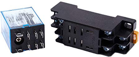 12 V DC Relé DPDT LY2NJ HH62P-L JQX-13F 10A con PTF08A Base Negro, Manual, Relé Eléctrico
