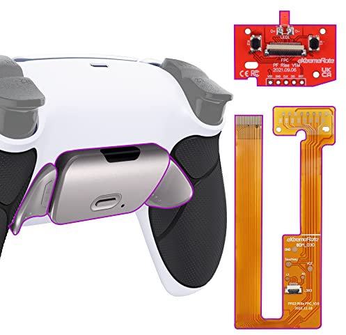 eXtremeRate Programmierbar Rise (RMB) Remap Kit für ps5 Controller BDM-030/040, Real Metal Buttons Remap Board&Gummiert Griff Rückgehäuse&Metall Back Paddles Set für ps5-Weiß Schwarz