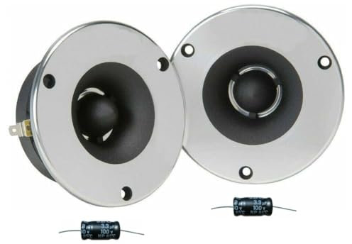 KIT Set FÜR Master Audio BST03/8 2 universelle Ersatz-Superhochtöner, 150 Watt RMS, 300 Watt Max, 9,6 cm Durchmesser, 8 Ohm, für Zuhause, paarweise, Premiumqualität + kostenlose Kondensatoren
