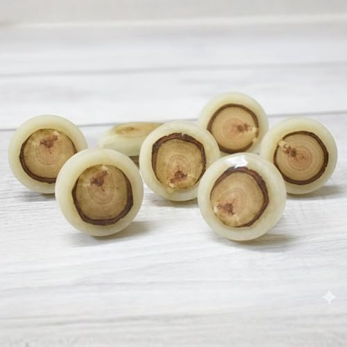 ARTISNO Round Resin Drawer Knobs: Unique Cabinet Pulls, Set of 6 (White)
