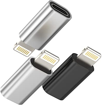 USB C Female to Lightning Male Charge Adapter(3pack)Charger Type C Cable Port Converter for Apple for iPhone 14 13 12 11 Pro Max Mini Xs Se 7 X Xr 8 Plus for iPad Air Charging Cord Data Sync Connector