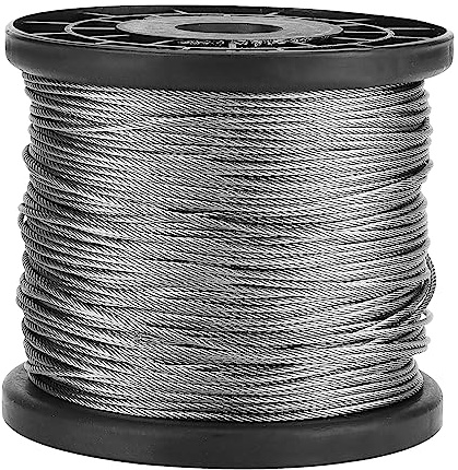 KEILEOHO 1/16 Inch Wire Rope, 1.5mm Stainless Steel Wire Spool, Stainless Steel Cable, 7x7 Strand Core, 400FT/122m