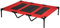 PawHut Cama Elevada para Perros Gatos Portátil Cama para Mascotas con Zona de Malla Transpirable y Tela Oxford para Interior Exterior 122x92x23 cm Rojo