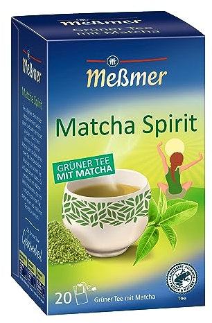 Meßmer MATCHA SPIRIT | Grüner Tee mit Matcha | 20 Teebeutel | Vegan | Glutenfrei | Laktosefrei
