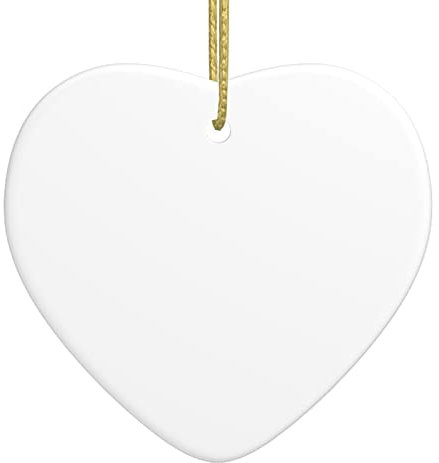 Pendente di ceramica bianca del cuore di colore solido per la decorazione d'attaccatura dell'albero di Natale del centro commerciale domestico