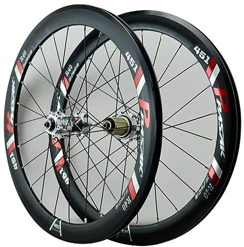 ZECHAO 22 Zoll Mountainbike-Räder,Aluminiumlegierung Vorne 2 Hinten 4 Lager Doppeldecker Felge Schnellspanner 24 Speichen 7/8/9/10/11/12 Geschwindigkeit Wheelset (Color : Silver, Size : 22inch-451)
