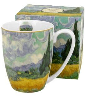 DUO ART GALLERY Klassischer Becher 360 ml WHEAT FIELD New Bone China Porzellan