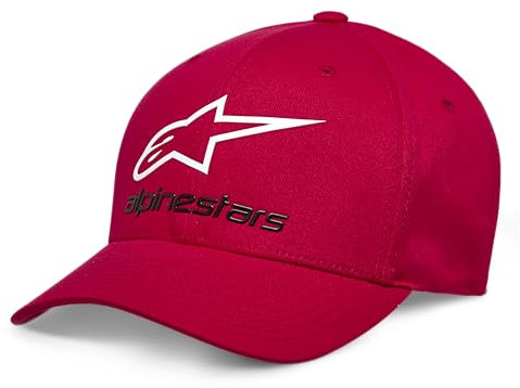 Alpinestars Herren ORIGINAL Logo Flexfit HAT Baseballkappe, Rot/Weiß/Schwarz, S/M