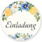 50 Aufkleber EINLADUNG - Blumenmotiv Rund Ø 4,5 cm, Besondere Anlässe Einladung, Motiv-Sticker