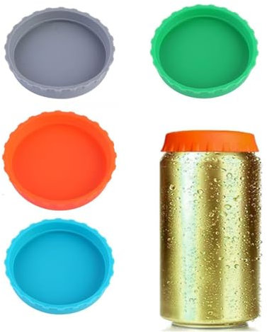 EORPAVU Silikon-Cola-Deckel, Silikon-Dosendeckel, Getränke-Bierdosen-Deckel, Glasdeckel-Trinkbecher, weicher, auslaufsicherer Wasserverschluss (4er-Pack)