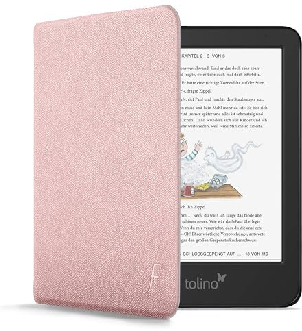 Forefront Cases Hülle für Tolino Shine Color (Colour) und Tolino Shine 5. Generation (Modell: 2024) - Roségold - Dünn und Leicht, Smart Auto Schlaf/Wach Schutz-Hülle (Tasche)