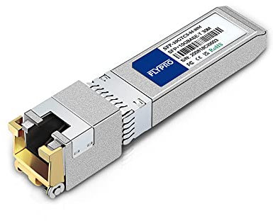 FLYPROFiber 10G-T SFP+ to RJ-45, 10GBase-T Transceiver - 1.25/2.5/5/10G Copper Module Compatible with Cisco, Meraki, Ubiquiti, Supermicro Netgear and More - Supports Cat6A/Cat7-100ft/30M
