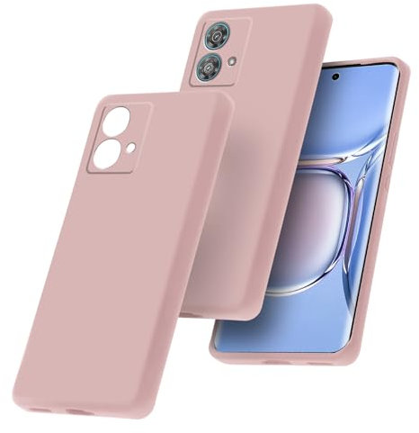 Beauty Custodia Silicone per Motorola Moto G84 Rosa, Cover Silicone Liquido Protettiva, Anti Impronte, Anti Sbiadimento, Silicone Custodia Inodore. Rosa