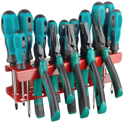 MUTUACTOR Magnetischer Schraubendreher Rack,1PCS Magnetic Mount Red Schraubendreher Organizer,Magnetic Tool Holder Langlebiger Aufbewahrungshalter für Schraubendreher Zange Tool Chest Cart Werkbank