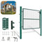 Peviasot Puerta de jardín para valla de barra, verde, 125 x 100 cm, puerta de jardín, valla de malla con cerradura, puerta para jardín, puerta de jardín de metal con valla