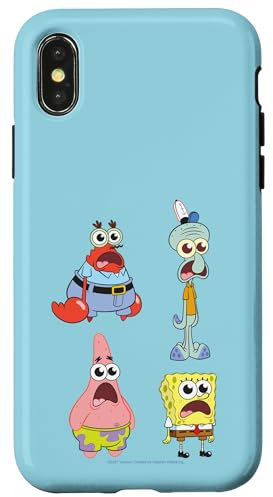 Hülle für iPhone X/XS SpongeBob SquarePants SpongeBob Cast Group Stare Logo
