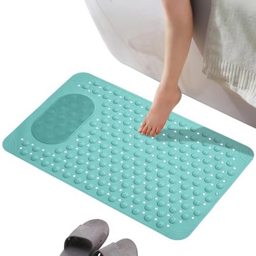 Joberio Fußschrubber für Duschboden, rutschfeste Duschmatte | wasserdichte Badezimmer-Duschmatte - Saugnäpfe, Badewannen-Massagekissen mit Abflusslöchern, Fußreiniger für Badezimmer-Duschraum