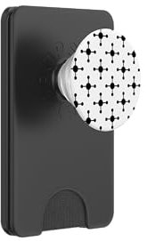 White Black Molecule Atom Connected Dot Monochrome Pattern PopSockets PopWallet für MagSafe