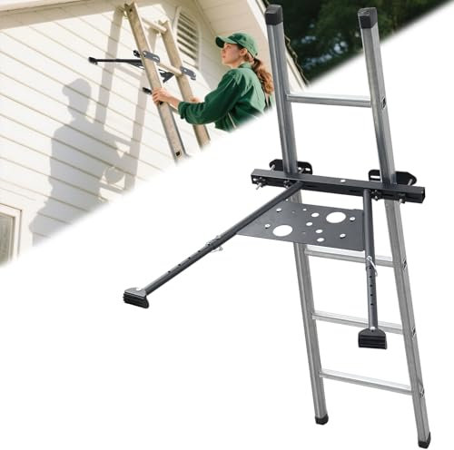 Ladder Stabilizer, Ladder Stabilizer for Roof, Wall Ladder Standoff Premium Steel, Adjustable Leg 20.4-29.5 Ladder Stabilizer withstands 300 LBS Weight Rating