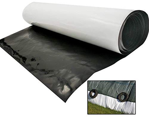 GDMING Garten & Silo Abdeckplane Wasserdicht PVC Schwarz-Weiß Folie für Gewächshaus Teichabdeckung Ganzjährig Sonnenschutz 60