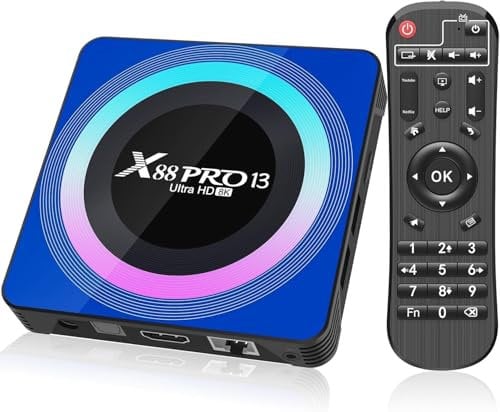 Android TV Box 13.0 Smart TV Box 4GB RAM 64GB ROM 8K Ultra HD Android TV Streaming Media Player 2.4G/5.0G WiFi Bluetooth Quad Core USB3.0 Android TV Box1