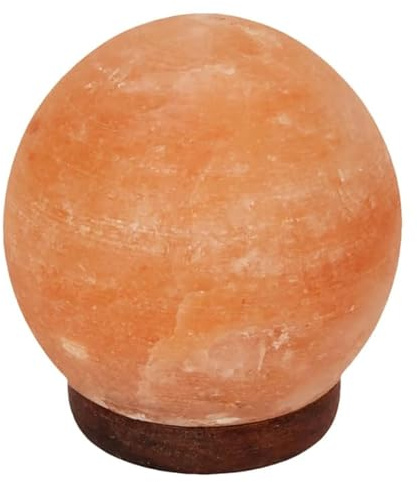 Himalayan Salt Lamp Globe shape UK plug Cable weight 4KG – Natural Air Purifier & Ambient Light (Sphere/Globe shape)