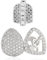 Hiphop Iced Out 5a Zirkon Pfeil Herz Zahn Grills Vergoldet Rock Cubic Zirkonia Zahn Zähne Grills Kappen für Frauen Männer Geschenk,Silber