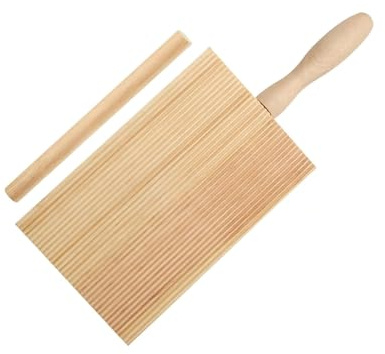 2Pcs Stable Pasta Maker Gnocchi Board Smooth Ergonomic Wooden Butter Table Lightweight Beech Gnocchi Board for Pasta Maker Gnocchi Roller