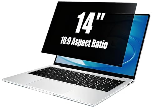 Laptop Privacy Screen 14 inch Laptop Screen Privacy Filter 16:9 Aspect Ratio Removable Anti-Spy Anti-Glare Blue Light Blocking Compatible with HP Dell Acer Lenovo ThinkPad Samsung Asus Sony