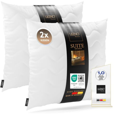 LILENO HOME 2er Set Kissenfüllung 50 x 50 cm - 95°C waschbares Innenkissen | geeignet für Allergiker - Polyester Kisseninlet als Sofa Kissen, Couchkissen, Cocktailkissen und Kopfkissen