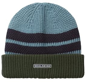 SEALSKINZ Waterproof Bittering | Cold Weather Textured Roll Cuff Beanie Sky Blue