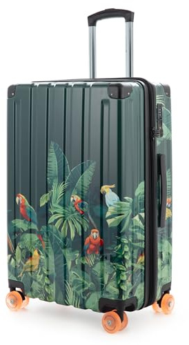 Hauptstadtkoffer Q-Damm Mittelgroßer Koffer (68 cm) 71-89 L, Design Papagei | ABS-Hartschale · TSA-Zahlenschloss · Erweiterbar · 4 Rollen · Austauschbare Ersatzteile · Aufgabegepäck · Urlaub · 1-2 Wochen