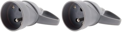 Fiche femelle anneau 16A 2P+T - gris - Zenitech (Lot de 2)