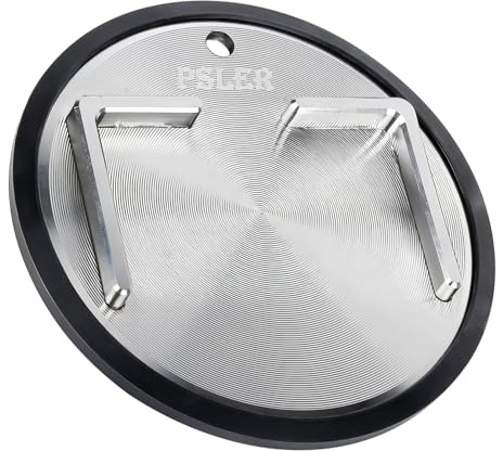 PSLER 304 Edelstahl Motorrad Seitenständer Unterlage mit Rutschfester Gummibasis, Kickstand Pad Puck Platte für Motorrad & Dirt Bike, Schutz für Heißem Asphalt, Gras and Weichen Boden, Rostfrei