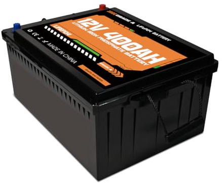 Batterie Lithium 12V 400Ah 5120Wh, Technologie LiFePO4 ou Sodium-ION, BMS Intelligent 200A, pour Stockage Solaire, Camping-Car, Marine et Hors Réseau