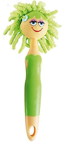 haug bürsten Spül- und Gläserbürste Girlie - mit waschbaren Microfaserhaaren - für Gläser, Vasen & Tastaturen - schonende Reinigung - Farbe: Limette - Maße: 5 x 5 x 22 cm