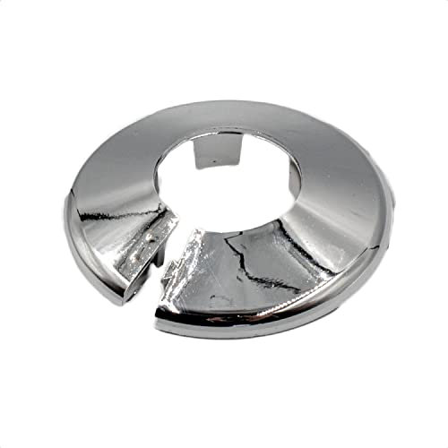Talon - Click in Pipe Collar - Chrome - 15mm - Pack of 10 - Clicks Into Place - High Grade Polypropylene - for Home Improvement, Plumbing, Pipe Installation