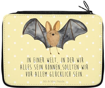 Mr. & Mrs. Panda Federmappe Fledermaus Flügel - Geschenk, Einschulung, Büro Stifte Etui, Federmappe Einschulung, Stifte Etui, lustige Sprüche, Tiere,