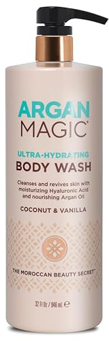 Argan Magic Ultra-feuchtigkeitsspendendes Duschgel mit Hyaluronsäure und Arganöl: reinigt, belebt und spendet Feuchtigkeit, ohne Parabene, ohne Tierversuche (945 ml)