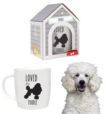 Splosh Precious Pets Mug Collection – Poodle, Grey and Black Ceramic Dog Mug with Pet Silhouette, Gift Boxed, Dishwasher Safe