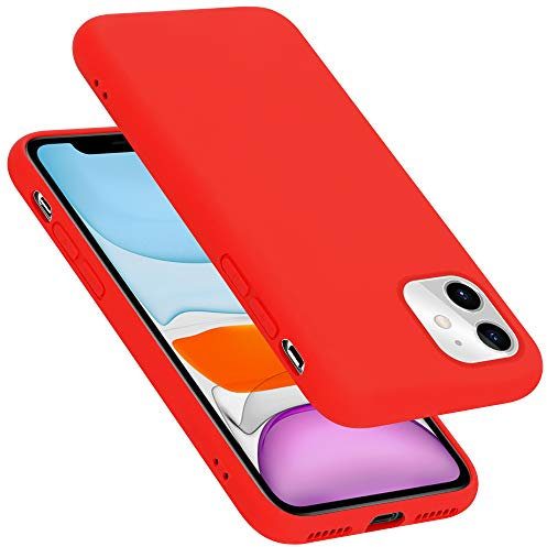cadorabo Coque Compatible avec Apple iPhone 11, Étui Housse en Silicone- Coque pour iPhone 11- Protection Antichoc, Anti-Empreintes- TPU Housse de Protection - Mat Liquid Red