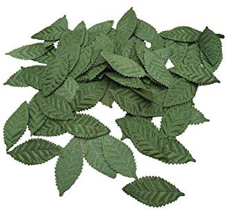 Wohlstand Künstliche Seidenblätter Gefälschtes grünes Laub Herbst Blätter Kunstblumen Hochzeit Garten Dekoration für DIY Girlande Party Hochzeit Garten Dekoration 100 Stück